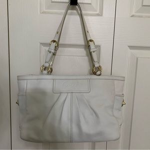 White leather Coach purse